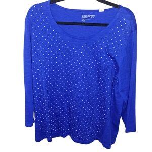 Chico's zynergy sz. Xlarge royal blue/white tshirt
